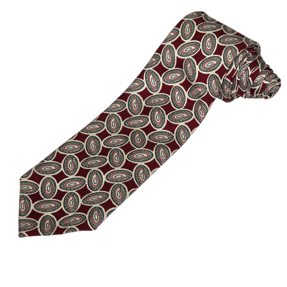 Vtg POLO By Ralph Lauren Multicolor Paisley Silk Tie Made In USA Red Green